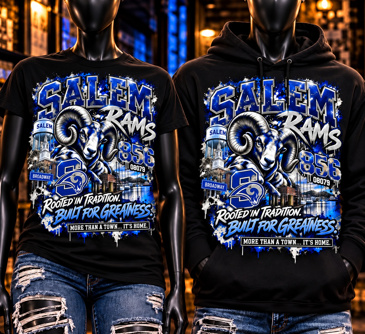Salem Rams Hometown Pride Graphic T-Shirt & Hoodie | 856 Collection