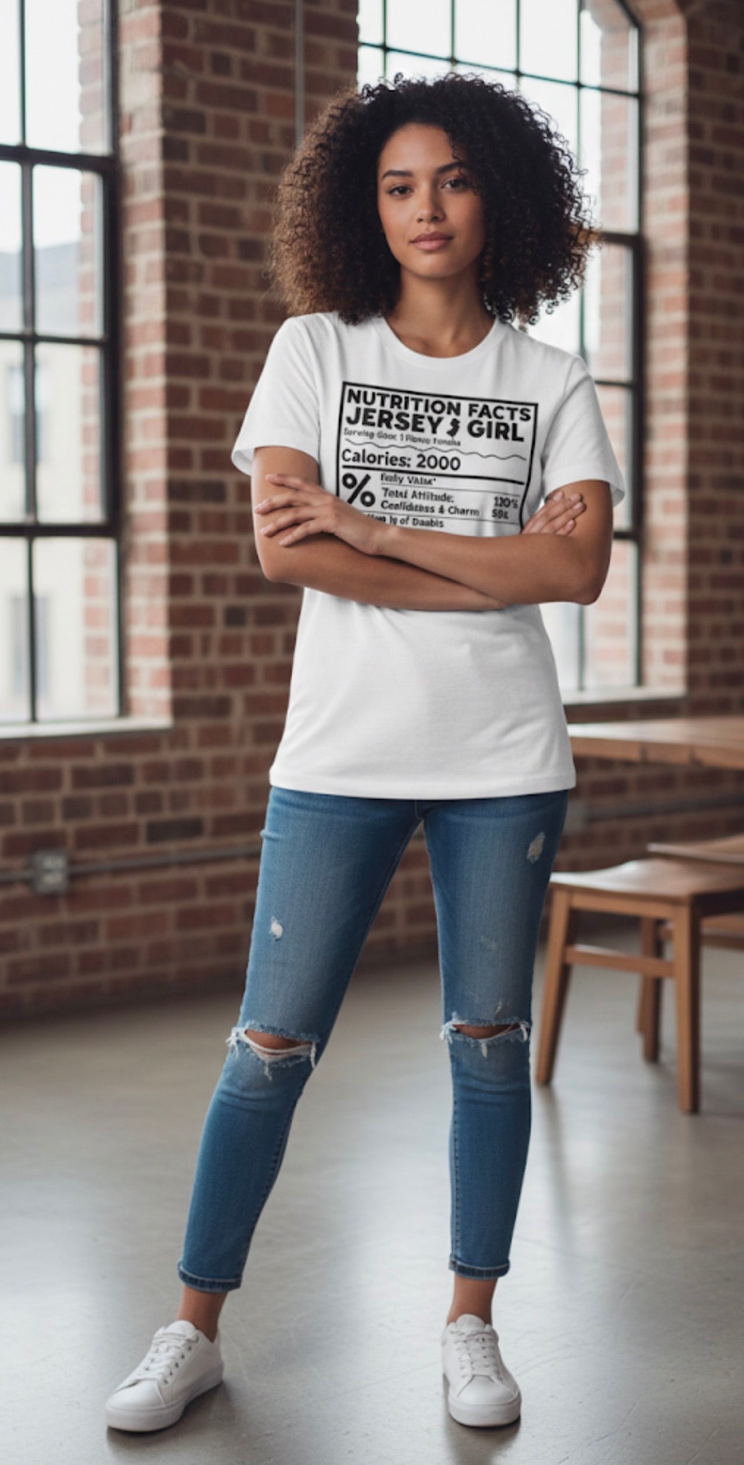 Jersey Girl at Heart – Nutrition Facts Graphic T-Shirt