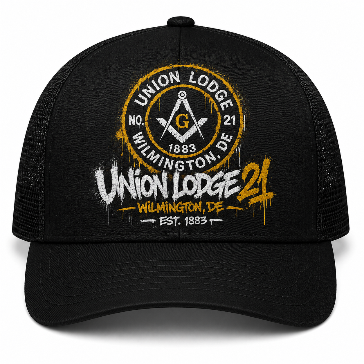 Union Lodge 21 Wilmington DE Mesh Trucker Hat | Masonic Lodge Cap