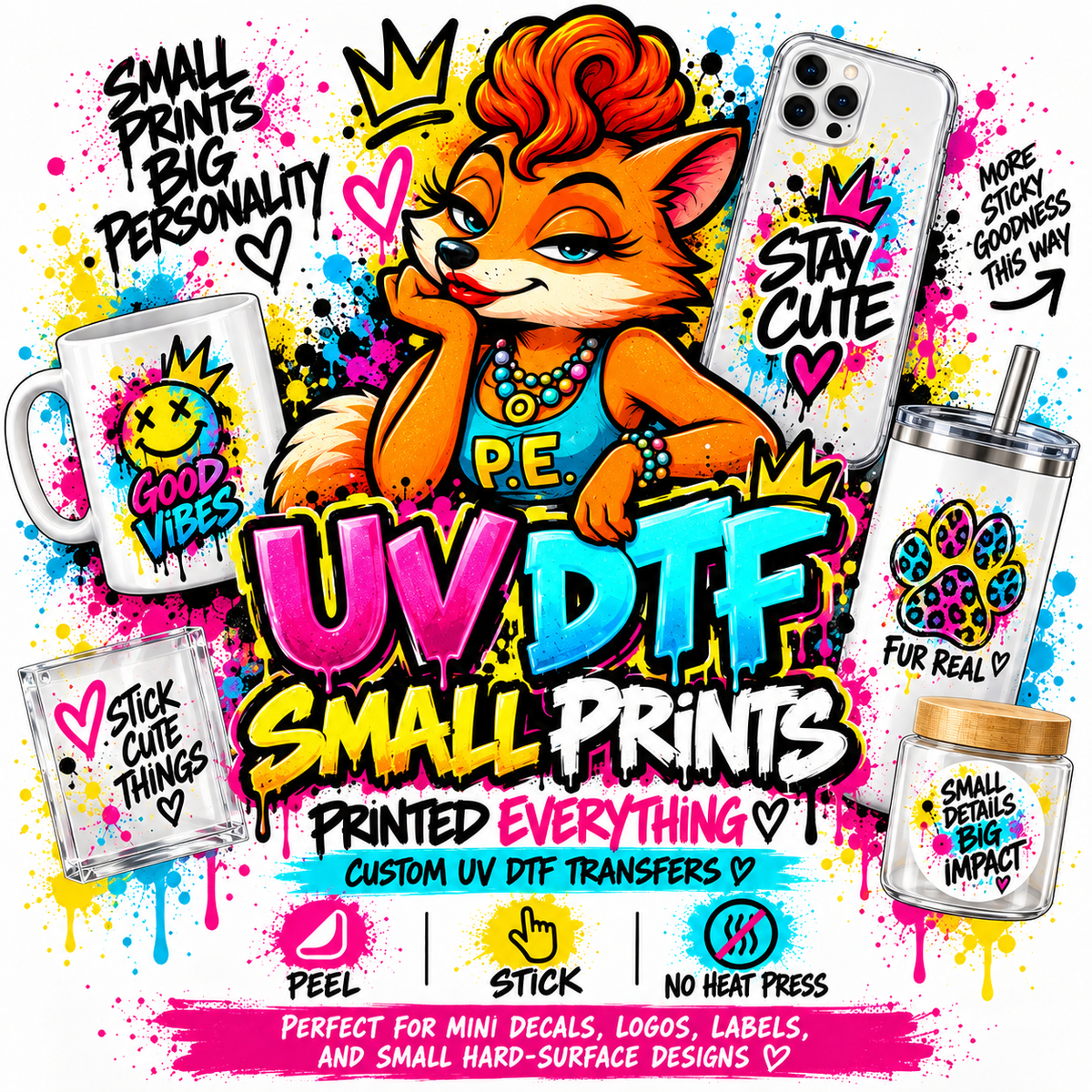 SMALL CUSTOM UV DTF PRINTS