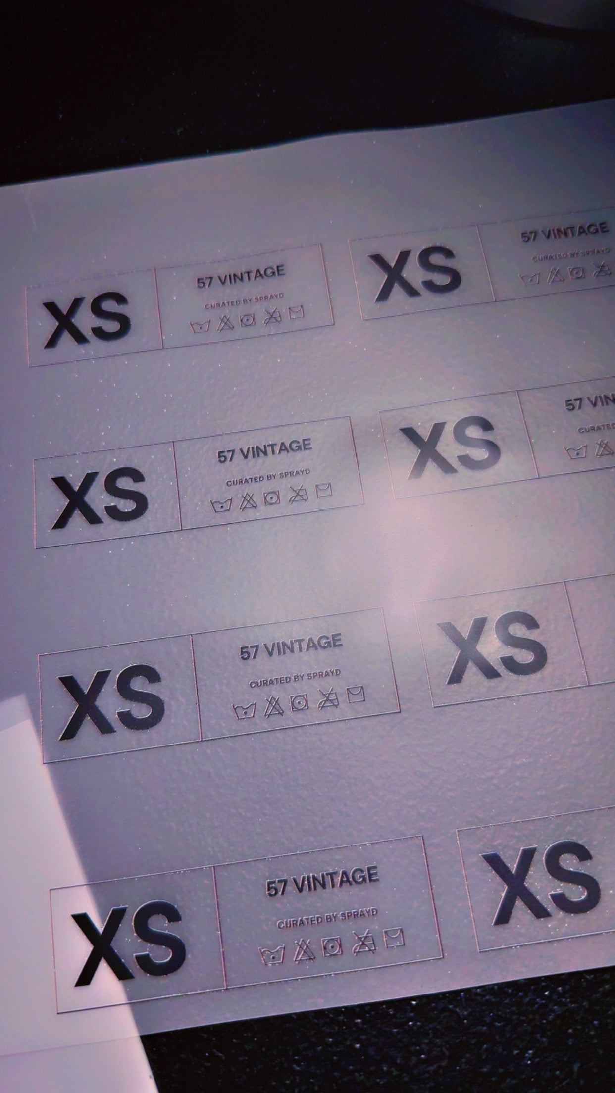 Premium DTF Clothing Tag Set XS–6X – 150 Custom Brand Labels