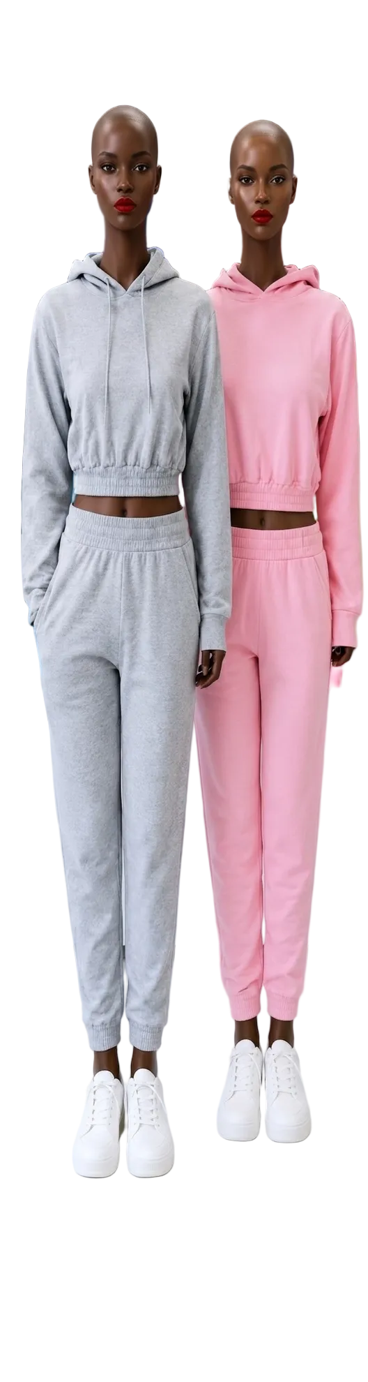 Ladies Cropped Tracksuit Set – 250 GSM Cotton Blend Matching Outfit