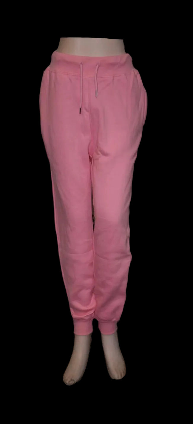 Pink sweatpants on a white background