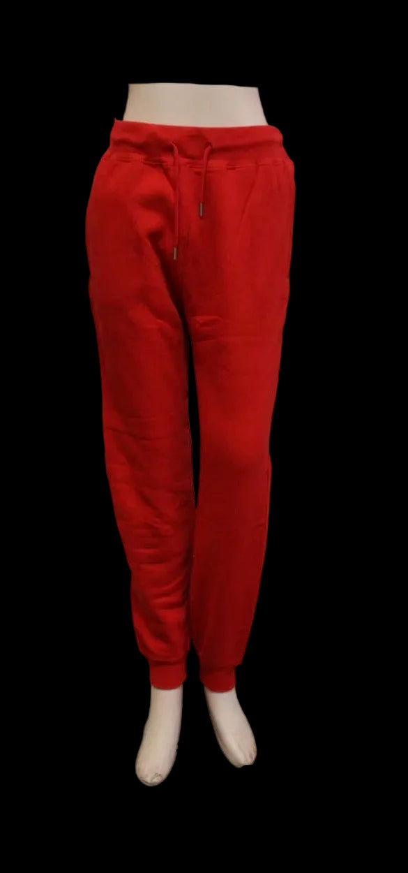 Red sweatpants on a white background