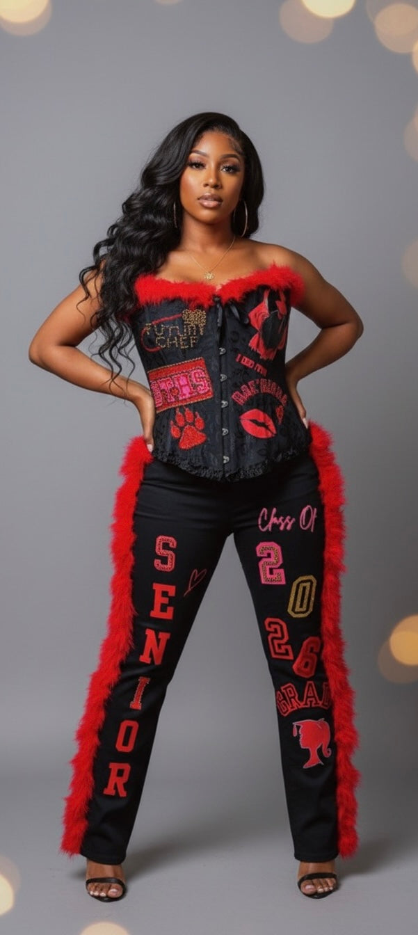🔥 Custom Senior Class Outfit | Personalized Bling Graduation Set