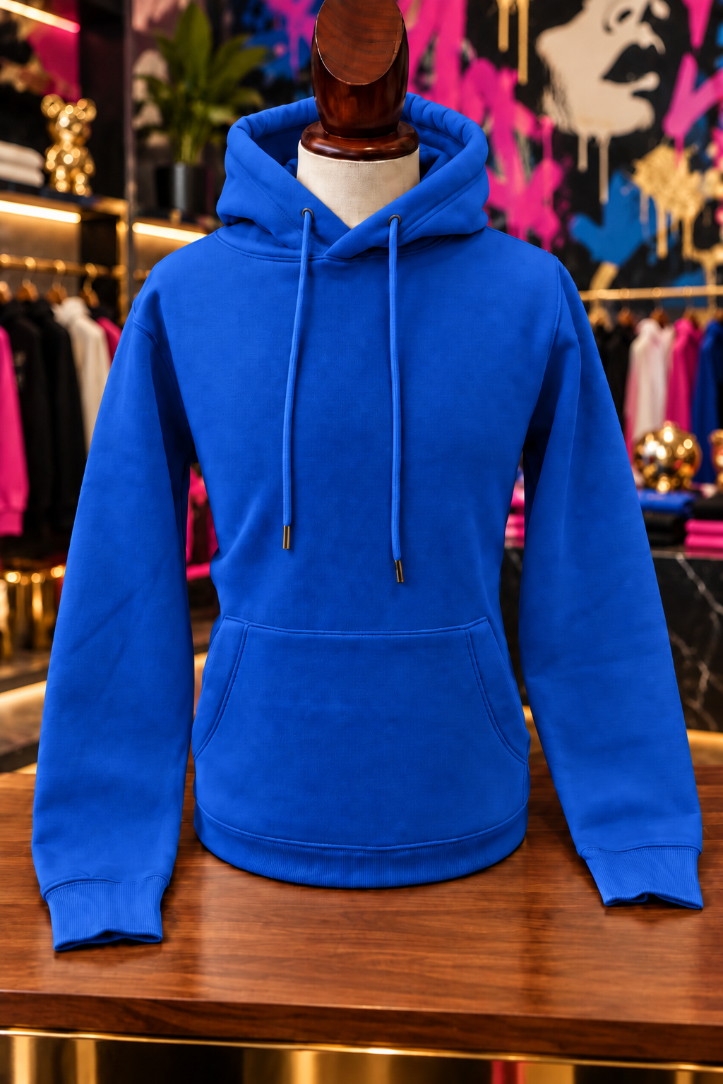 Custom Haus of Everything hoodie showing front and back designs with specialty options, made from soft, comfortable fabric.