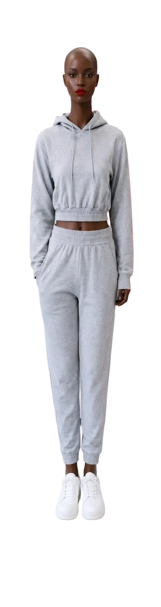 Ladies Cropped Tracksuit Set – 250 GSM Cotton Blend Matching Outfit