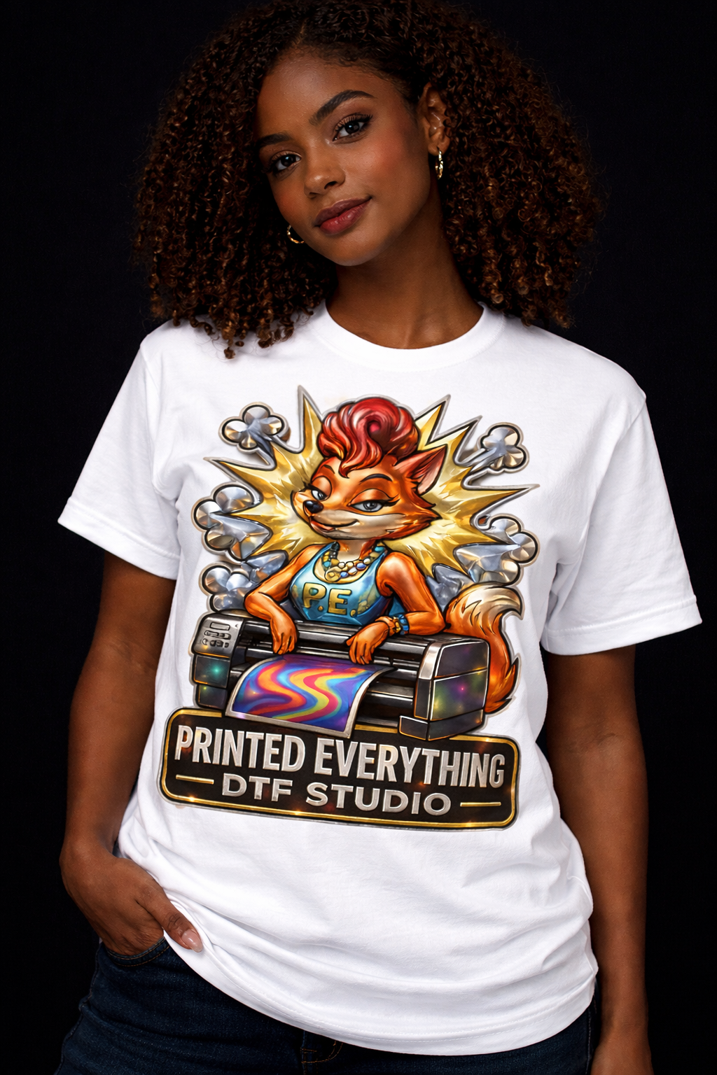 Reflective Printed Everything DTF Tshirt